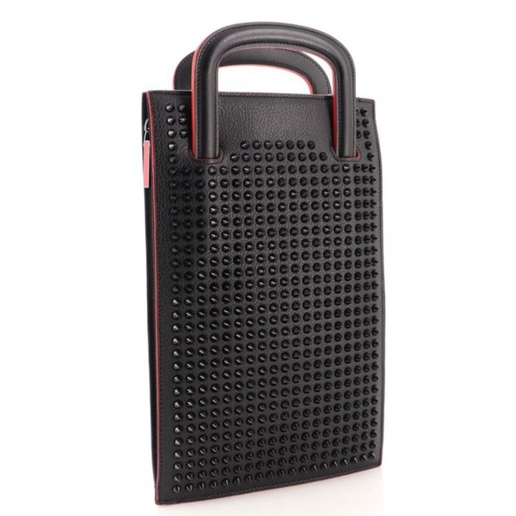 Authentic Christian Louboutin leather Portfolio bag with spikes - Picture 2 of 6